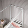 Zinus Patricia King Single Metal Canopy Bed Frame - White Steel Frame, 5 Year Warranty - AU-FBMCW1ZC-14B