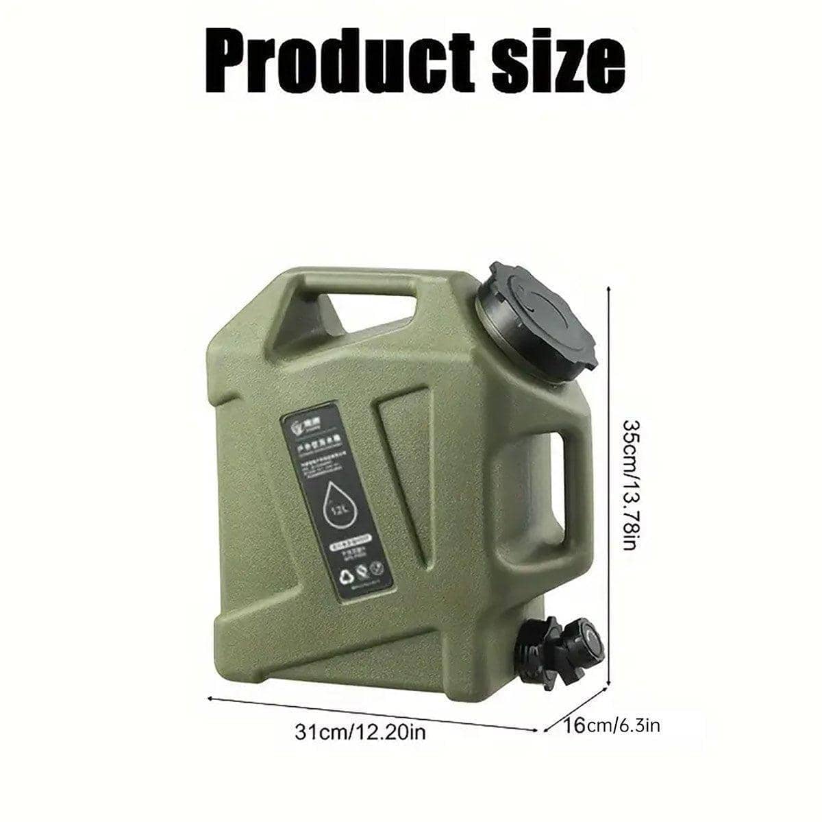 12L Portable Camping Water Storage Bucket Tank - Black - view 4