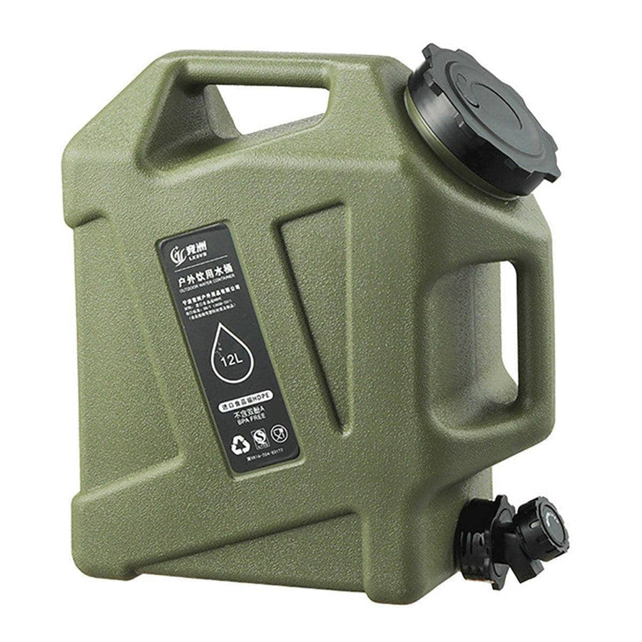 12L Portable Camping Water Storage Bucket Tank - Green