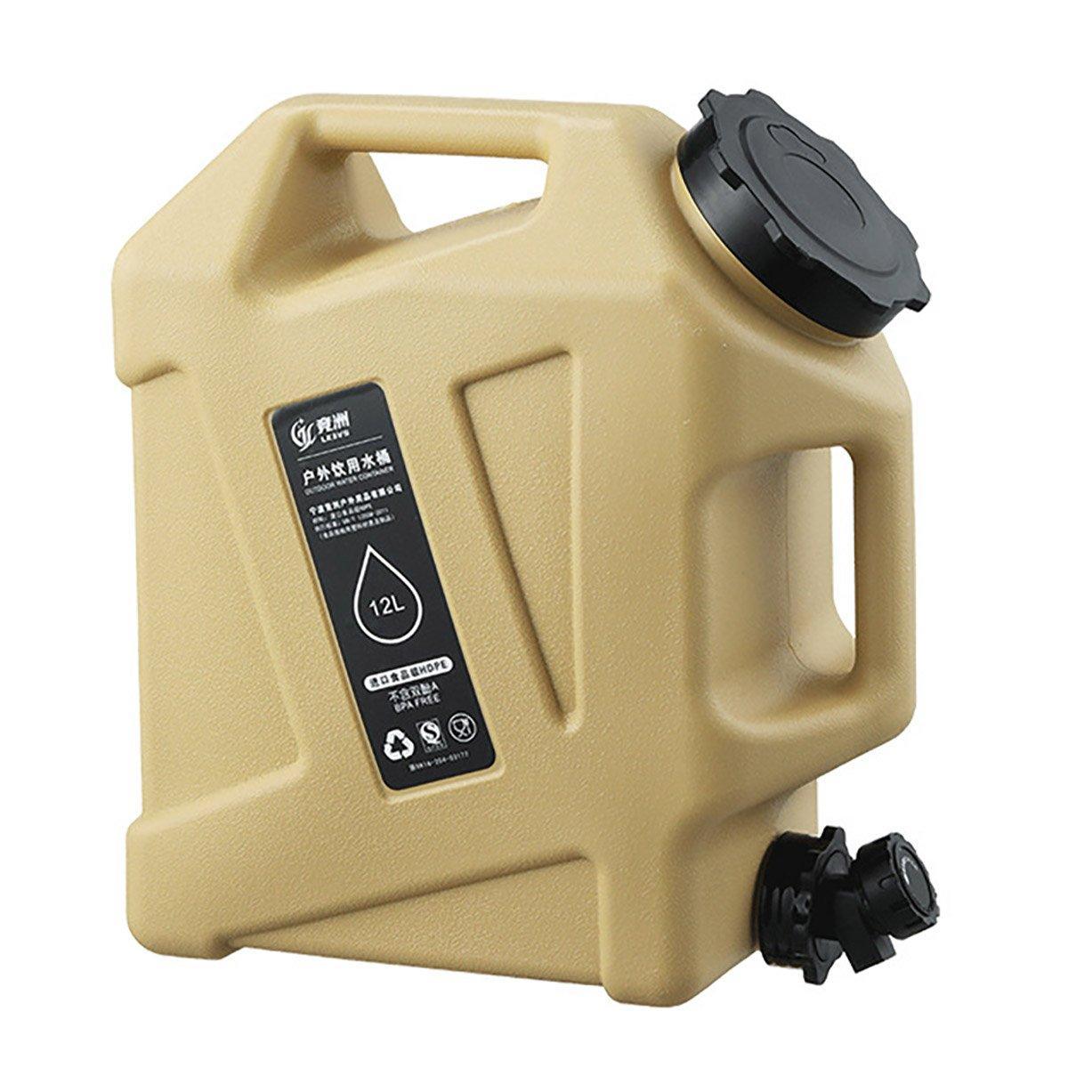 12L Portable Camping Water Storage Bucket Tank - Khaki