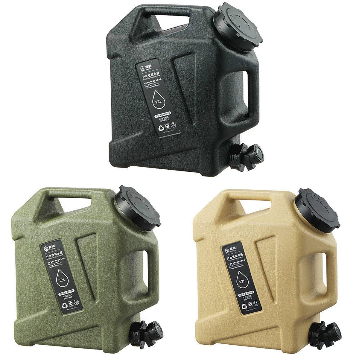 12L Portable Camping Water Storage Bucket Tank - Khaki - view 3