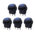 12V 20A Round Waterproof LED Rocker Switch for Cars and Boats, Set of 5 - view 2
