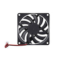 12V 80mm DC Cooling Fan 2-Pin Brushless for PC Case or Hydroponics - Pack of 2 - view 2