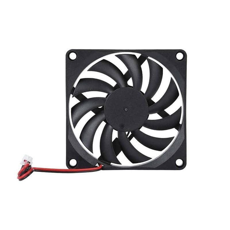 12V 80mm DC Cooling Fan 2-Pin Brushless for PC Case or Hydroponics - Pack of 2 - view 2