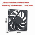12V 80mm DC Cooling Fan 2-Pin Brushless for PC Case or Hydroponics - Pack of 2 - view 3