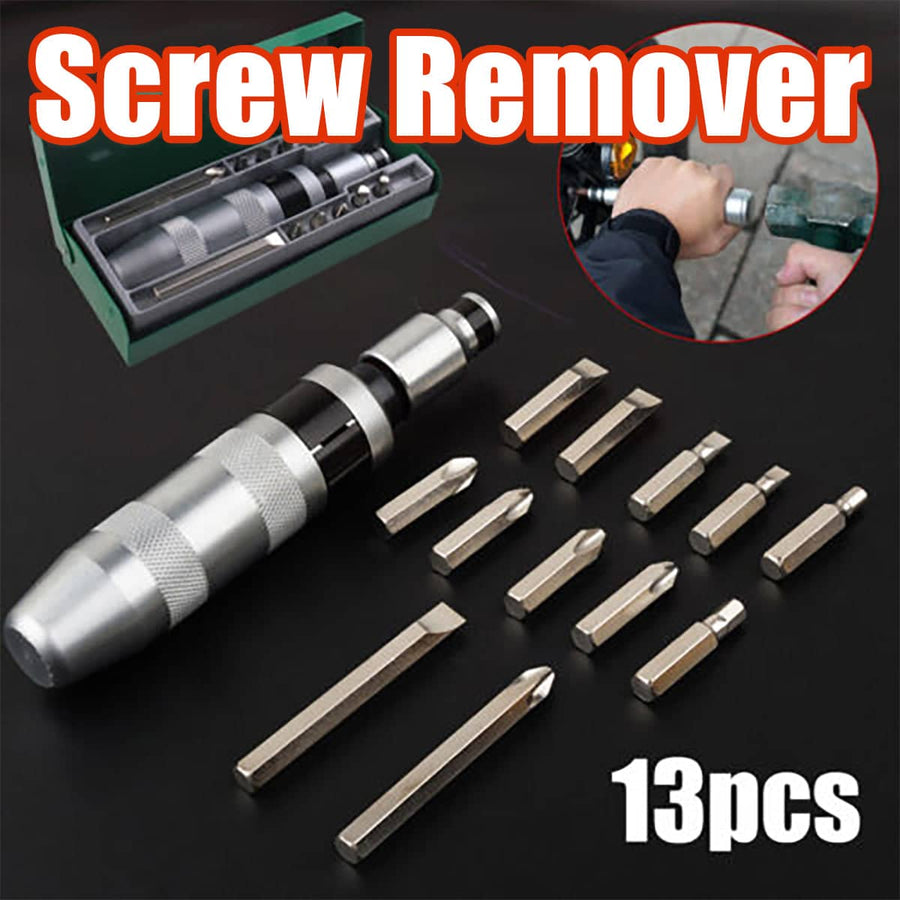 13-Piece Impact Driver Bit Set with Phillips, Flathead and Hex Bits