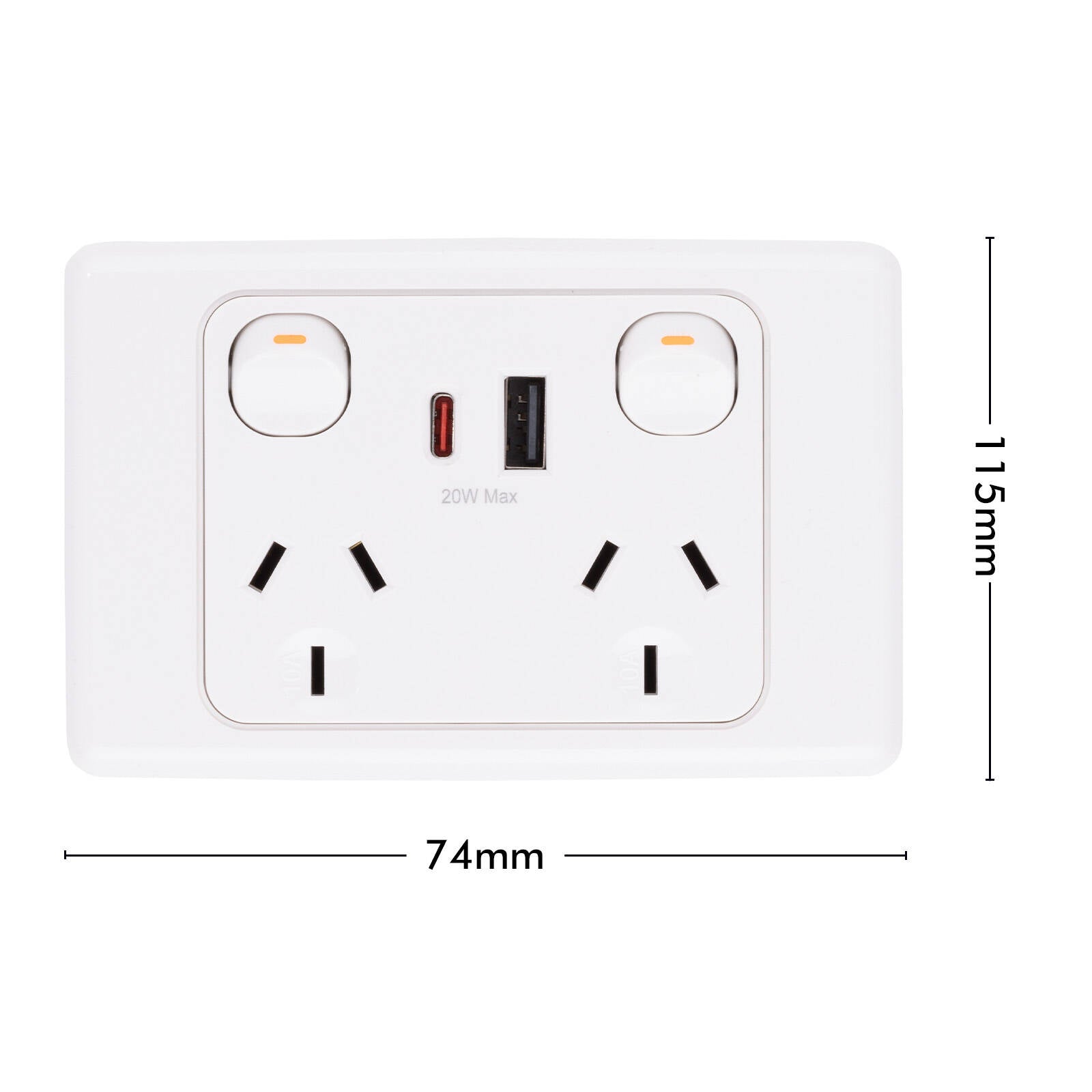 DETA 6000 Double Power Point with USB-A & USB-C Indoor
