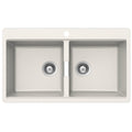 Abey Schock Horizont Double Bowl Topmount Sink - Polaris White Cristadur - 2 x 20L Bowls - N200W