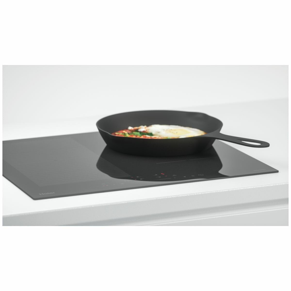 Haier 60cm 300 Series 4 zone induction cooktop - black ceramic glass - rapid heating - HCI604TB3