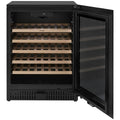 Omega 52 Bottle Single Zone Wine Cabinet - Black, Triple Glazed UV Glass, Built-In or Freestanding - OCW52SB