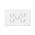 Deta X6 White Five Switch - 5 Gang - Polycarbonate - Classic Design - SuperSaverAU - view 1