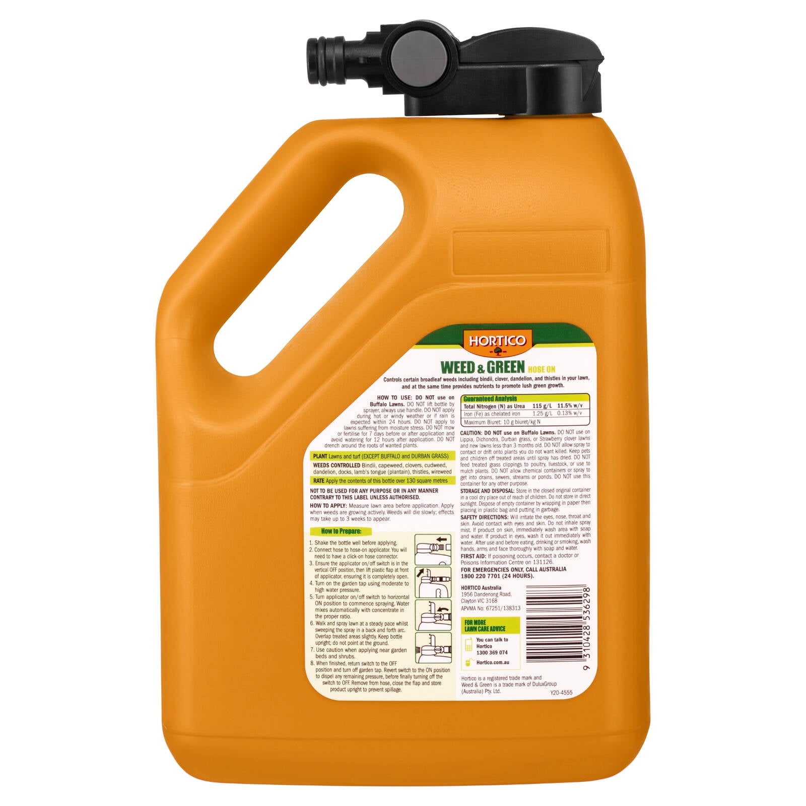 Hortico Weed & Green Hose On Weed Killer & Fertiliser 2L