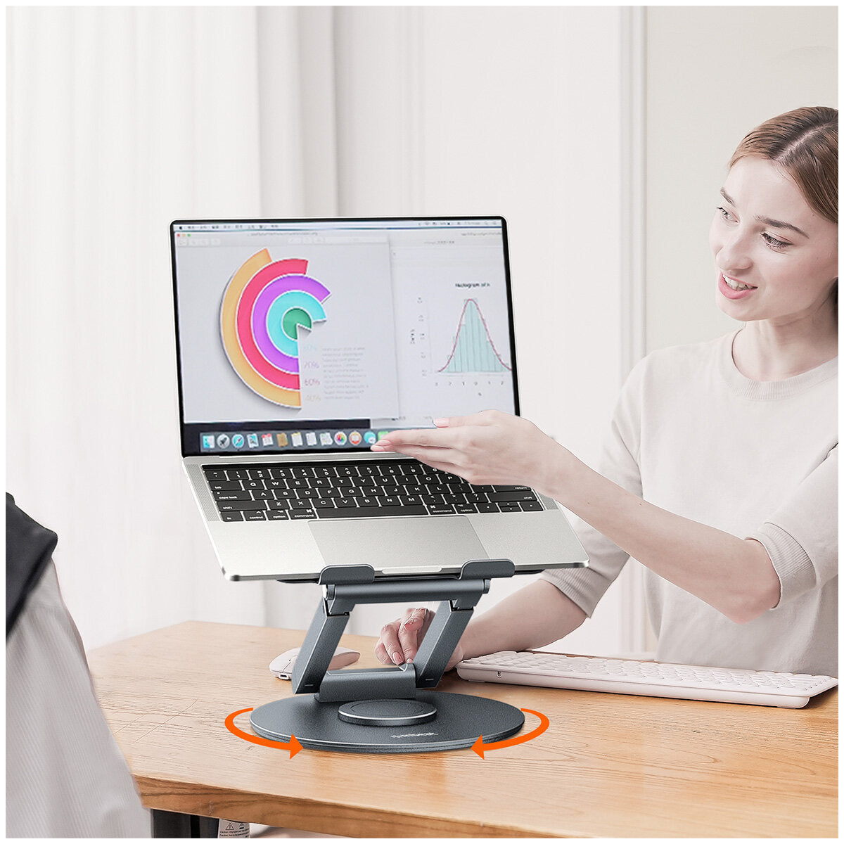 mbeat Stage S9 Rotating Laptop Stand with Telescopic Height Adjustment - SuperSaverAU - view 3