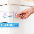 Perma Child Safety Extra Large Adhesive Flexi Locks - 4 Pack