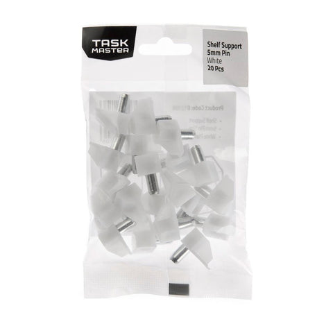 Taskmaster Plastic Shelf Support - 5mm - White - 20 Pack - SuperSaverAU - view 1