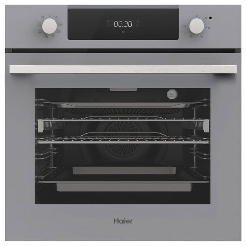 Haier 60cm 500 Series Oven - 70L, 7 Functions, Air Fry, Steam Assist, Grey Fascia - HWO60S7EG5