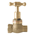 Kinetic 15mm Brass Male & Female T-Head Stop Cock, Lead Free Brass, Hot & Cold