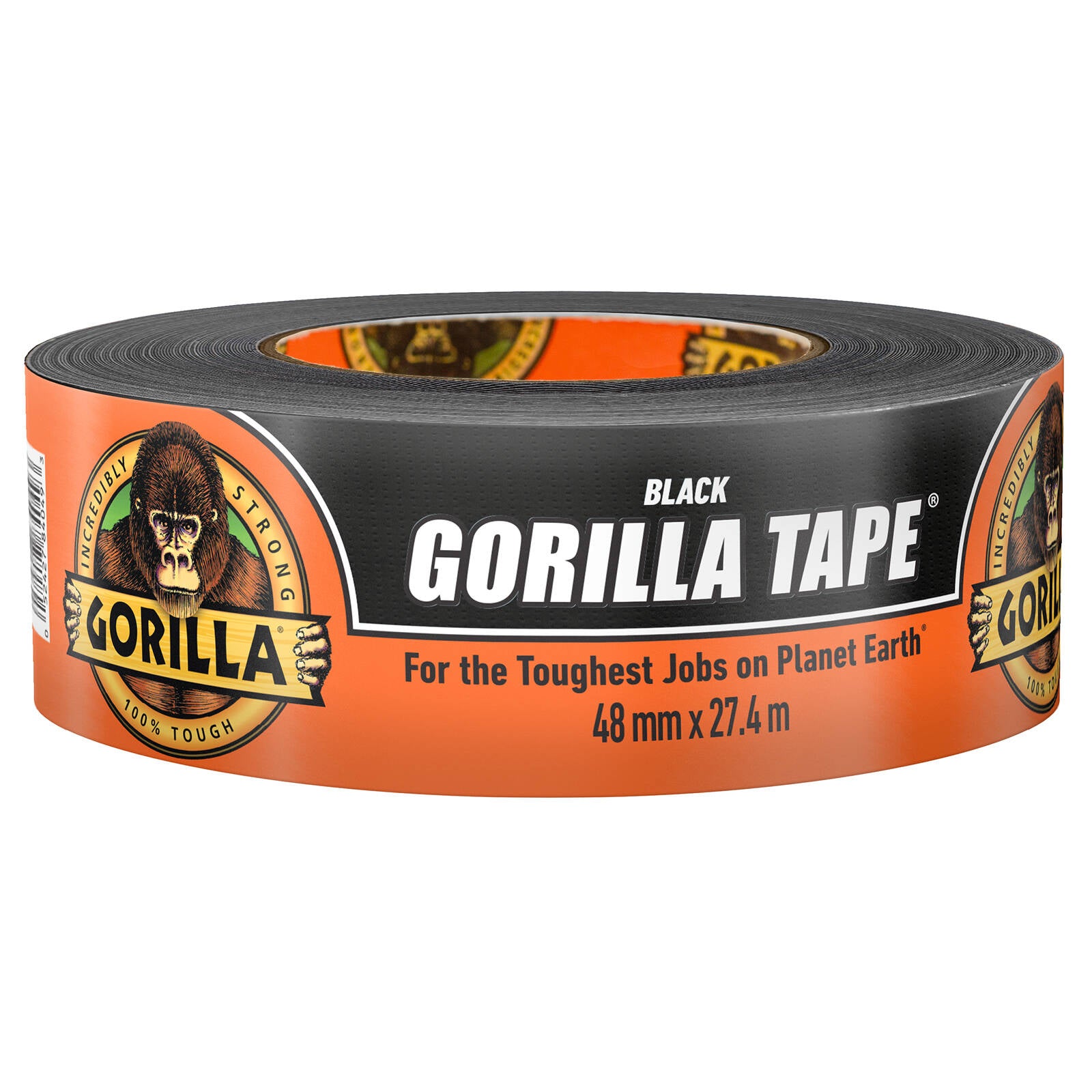 Gorilla 48mm x 27m Black Cloth Tape Heavy Duty Indoor & Outdoor