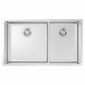 Abey 1 and 3/4 Bowl Undermount Sink Pack - Stainless Steel, 62L Total Capacity - MOA420DTPK