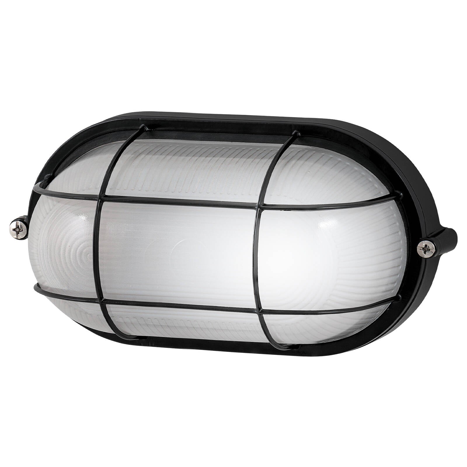 Arlec Black Oval Caged Bunker Light 60W E27 Weather Resistant ABL115
