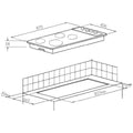 Chef 90cm electric cooktop - 4 solid hotplates, white enamel finish, side controls - CHS942WB