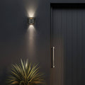 Brilliant Binley 8W Black Die-Cast Aluminium Up Down Wall Light Outdoor 21304/06