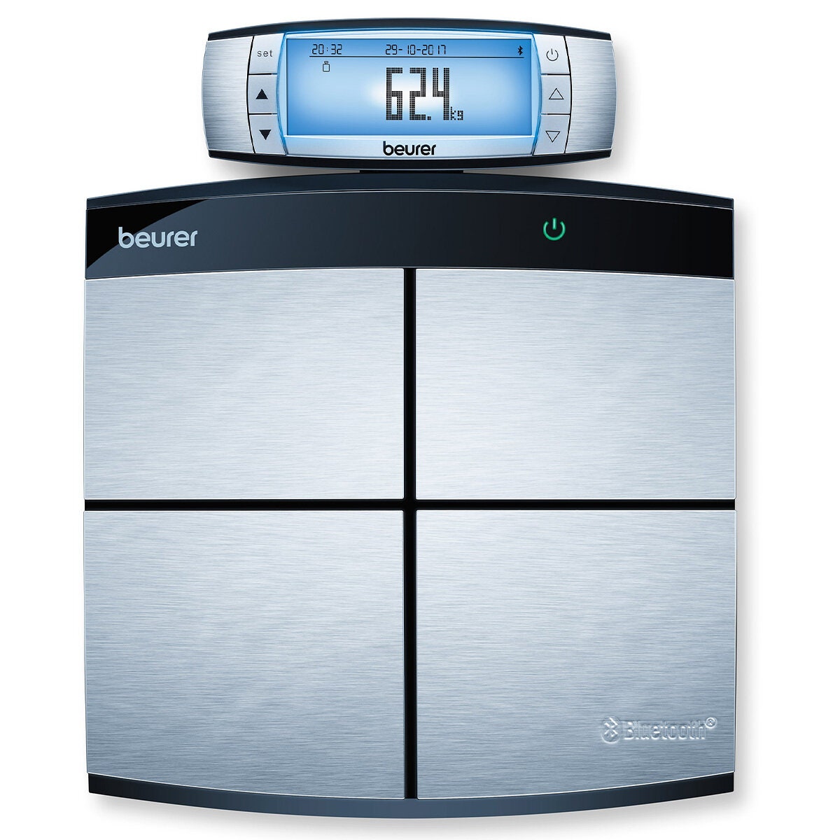 Beurer Diagnostic Bathroom Scale - Silver - Body Fat, Water, Muscle and Bone Mass Readings - BF105