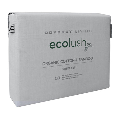 Odyssey Living Eco Lush Organic Cotton And Bamboo King Sheet Set Silver