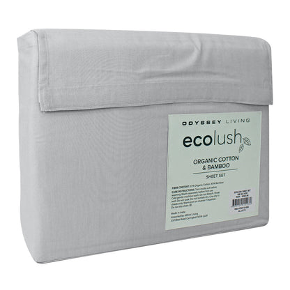 Odyssey Living Eco Lush Organic Cotton And Bamboo King Sheet Set Silver