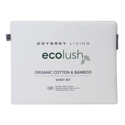 Odyssey Living Eco Lush Organic Cotton And Bamboo King Sheet Set White