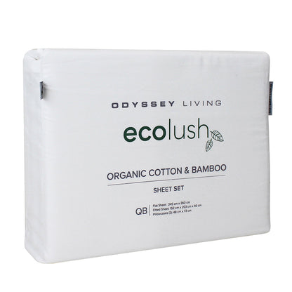 Odyssey Living Eco Lush Organic Cotton And Bamboo King Sheet Set White