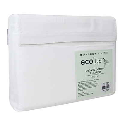 Odyssey Living Eco Lush Organic Cotton And Bamboo King Sheet Set White