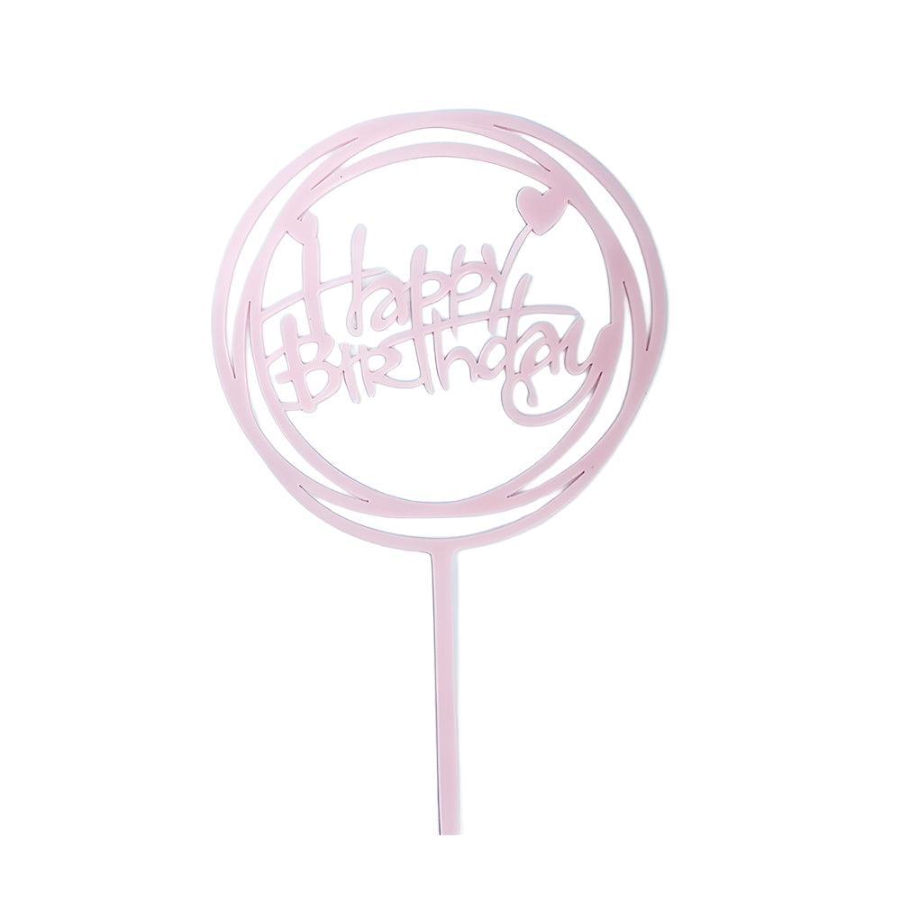 Acrylic Happy Birthday Cake Topper Card for Party Decor – Silver S24 - view 58