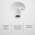 DETA B22 Bayonet Batten Holder 10 Pack White Polycarbonate 240V