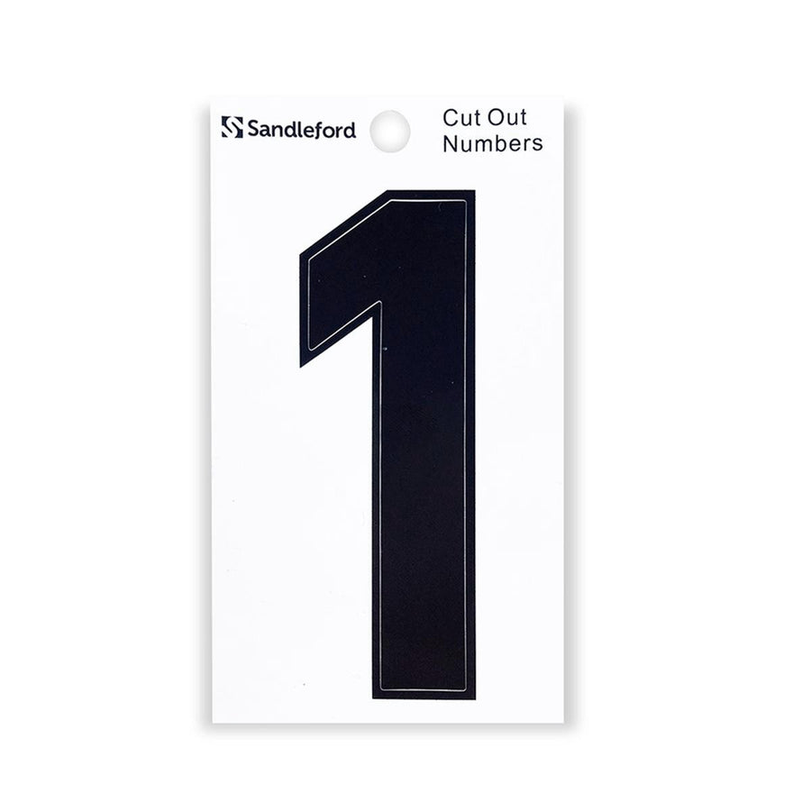 Sandleford 85mm Black Cut Out Self Adhesive House Number 1 - SuperSaverAU - view 1