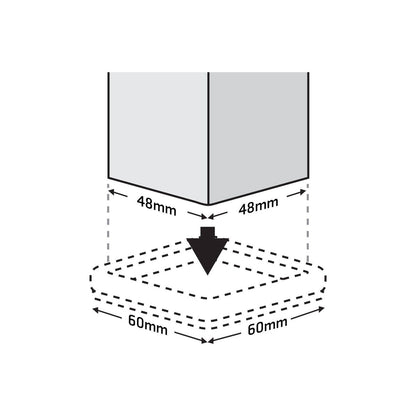 Surface Gard Brown Square Carpet Base Castor Cups 4 Pack - 48mm