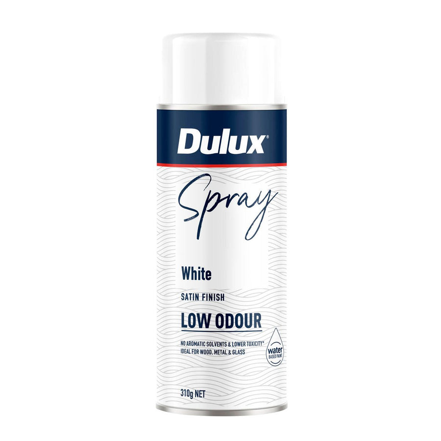 Dulux Spray Paint 310g Low Odour Satin White - Water-Based - Fast Drying - SuperSaverAU - view 1