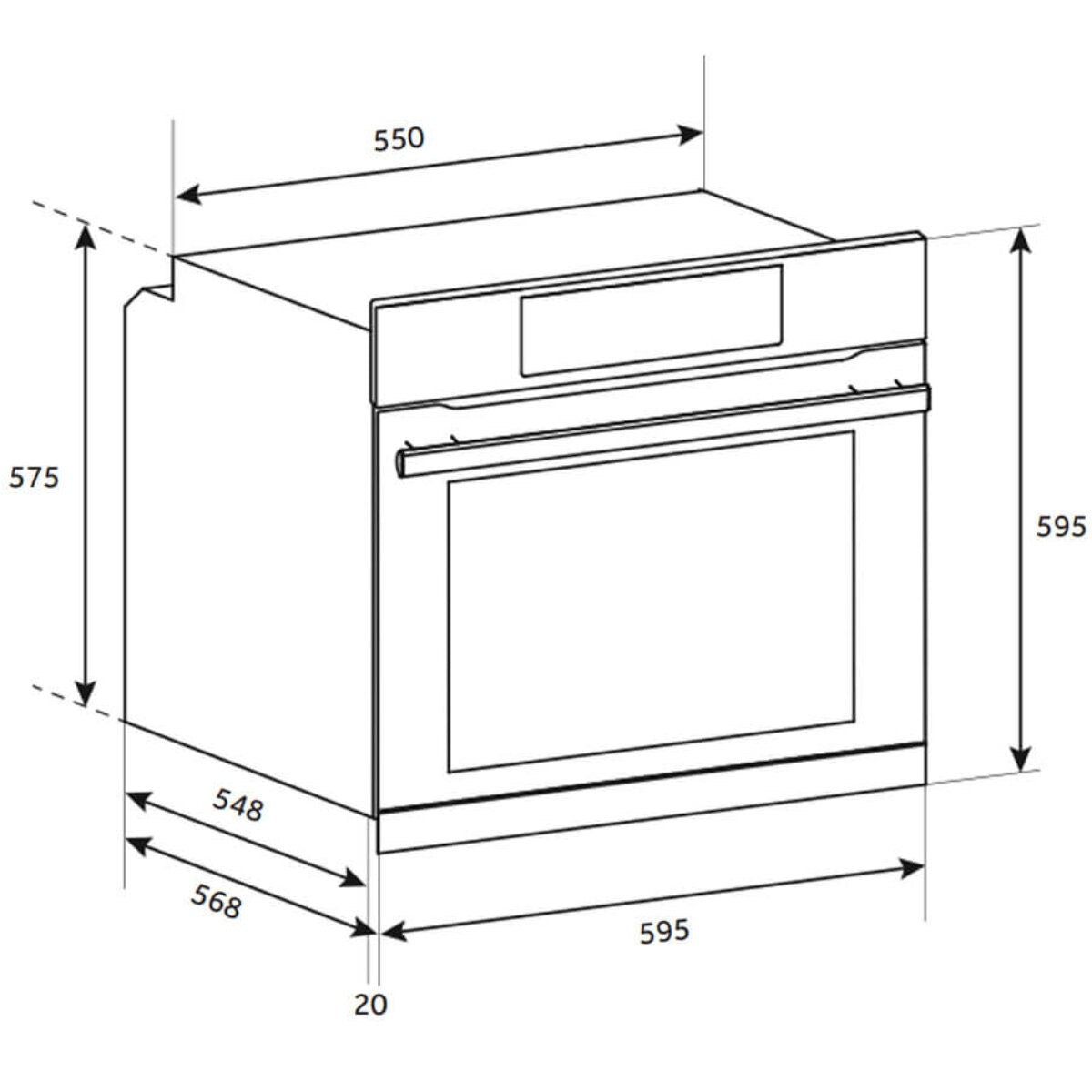 Haier 60cm 500 Series Pyrolytic Oven - 78L, 14 Functions, Steam Assist, Air Fry, Wi-Fi, Black - HWO60S14TPB6