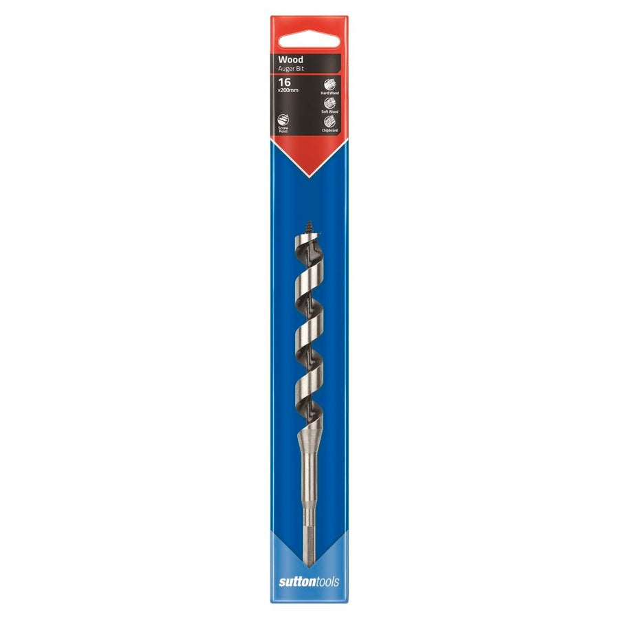 Sutton Tools Short Auger Bit 200 x 16mm Steel Fast Drilling - SuperSaverAU - view 1