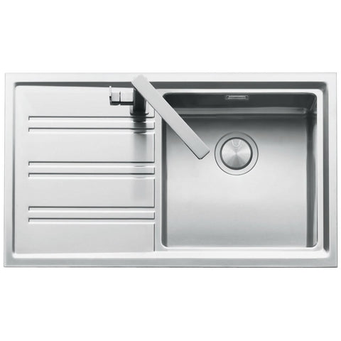 Barazza Easy single bowl sink with left hand drainer - 32L bowl, 304 stainless steel - EASY100R