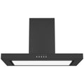 Omega 90cm Wall Canopy Rangehood - Matt Black - 752m³/h Air Capacity - 18W LED Light - ORC90MB