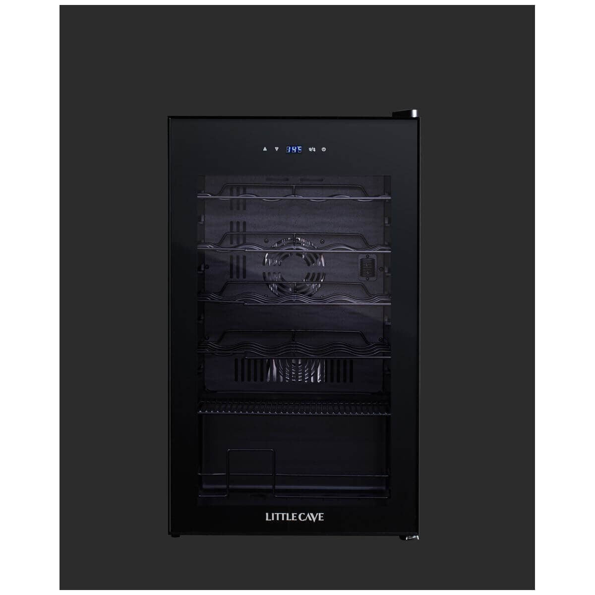 Little Cave 24 Bottle Single Zone Compressor Wine Fridge - Black Glass Door, Touch Pad Controls - LC24SB