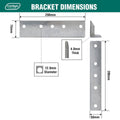 Carinya Reinforcing Angle Bracket - 290 x 75 x 50mm - Hot Dipped Galvanised - SuperSaverAU - view 4