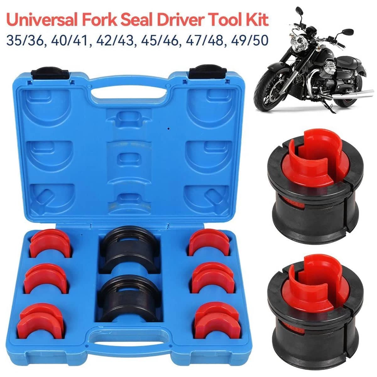 14 Piece Universal Fork Seal Driver Tool Kit 35 to 50 mm for Motorcycle Forks - view 5