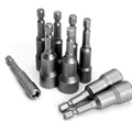 14 Sizes Socket Nut Driver Set with Bit Retention, 6-19mm Hex Shank - view 2