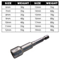 14 Sizes Socket Nut Driver Set with Bit Retention, 6-19mm Hex Shank - view 3