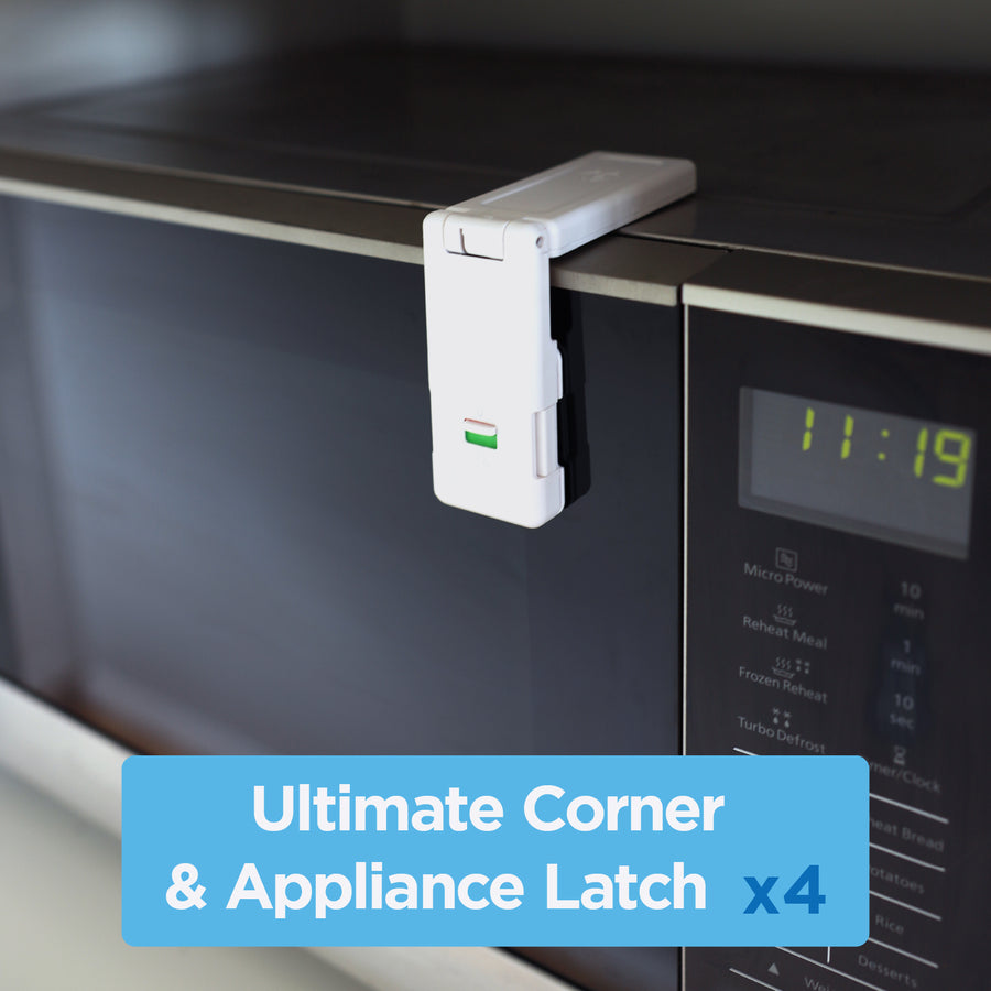 Perma Child Safety Ultimate Corner & Appliance Lock Self-Adhesive - 4 Pack