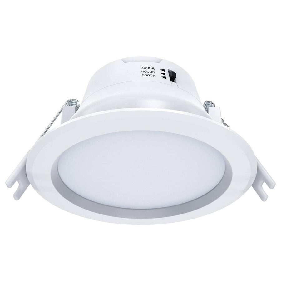 Arlec 9W Dimmable Tri-Colour Recessed Lens LED Downlight 92mm - White - SuperSaverAU - view 1
