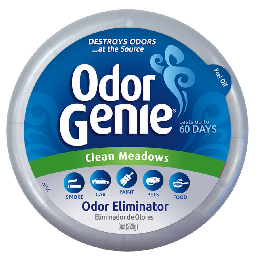 DampRid Odor Genie 226g, Clean Meadow - Solid Gel Odour Eliminator with Charcoal