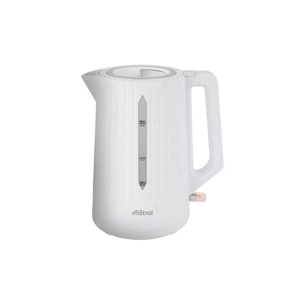 Mistral 2L Cordless Kettle - White - 360° Base - Easy-View Window - 1.2kg